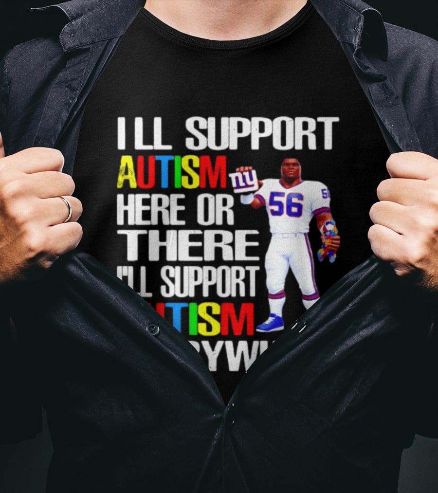 New York Giants Support Autism Everywhere With Football Player T-Shirt