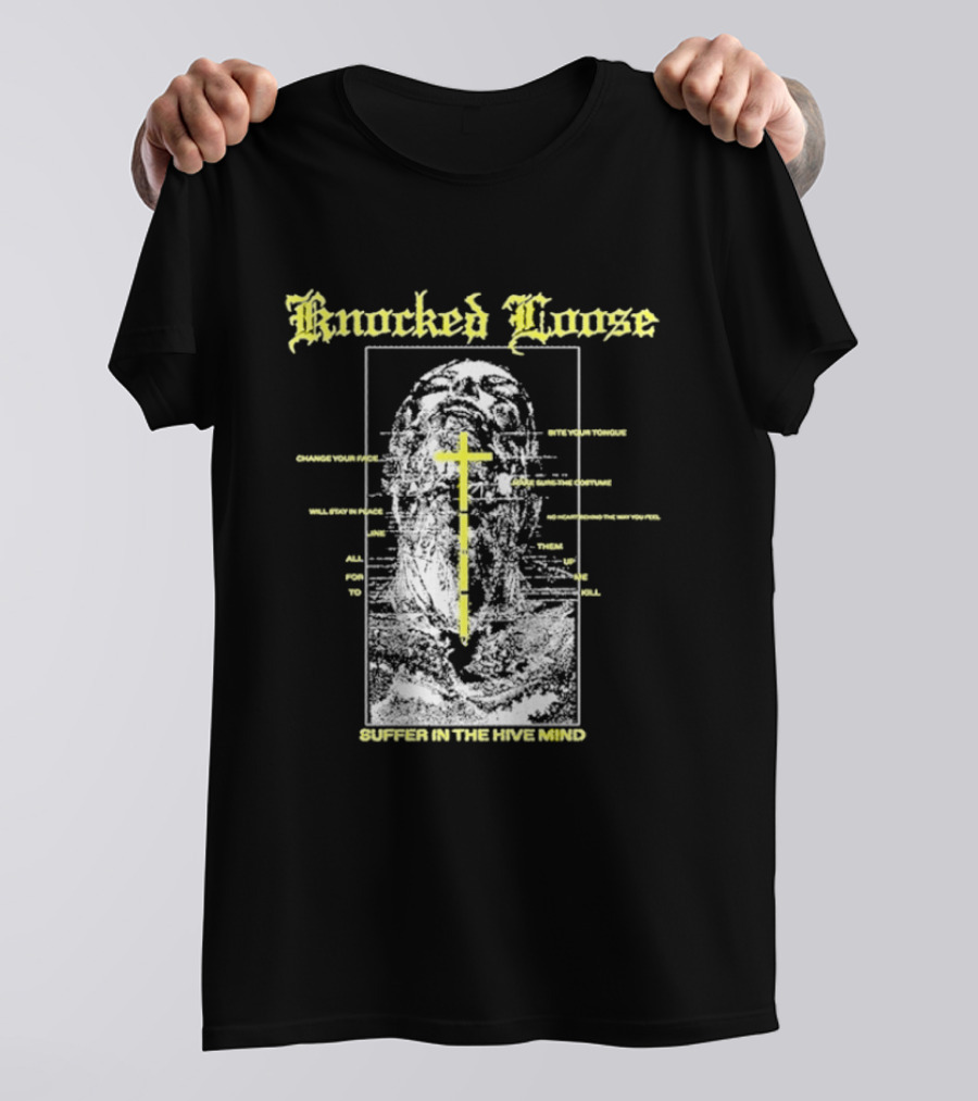 Knocked Loose Suffer In The Hive Mind Cross With Statue T-Shirt