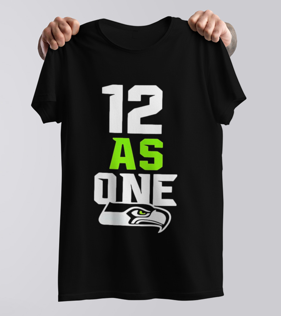 Seattle Seahawks 12 As One Fan Slogan With Team T-Shirt