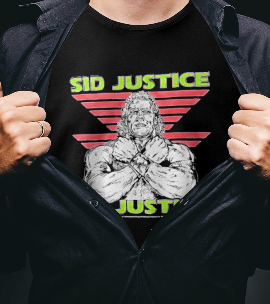 Sid Justice Wrestling Icon Retro Red T-Shirt