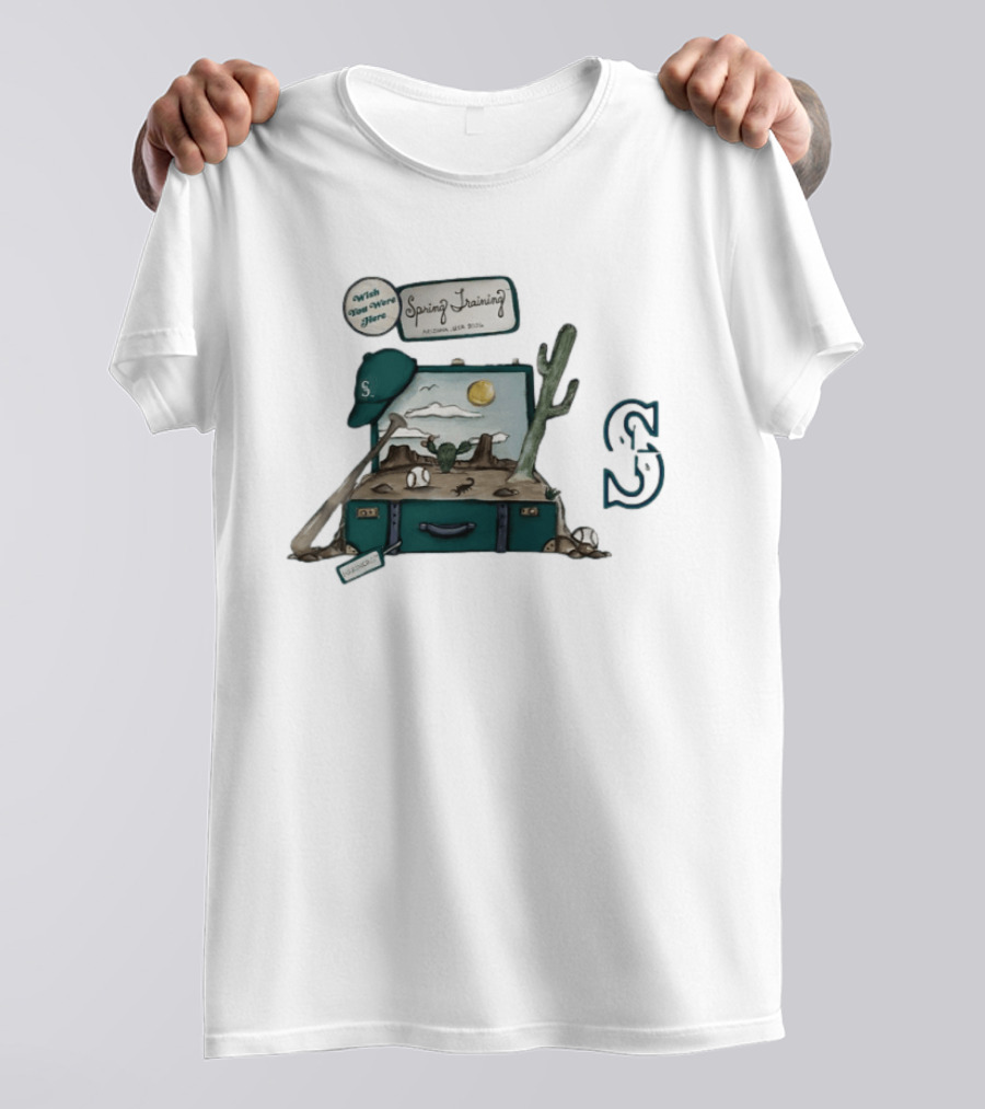 2026 Mariners Spring Training Arizona Cactus Suitcase Baseball Adventure T-Shirt