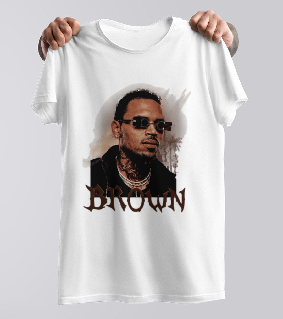 Chris Brown Highline Urban Style Sunglasses And Tattoos T-Shirt