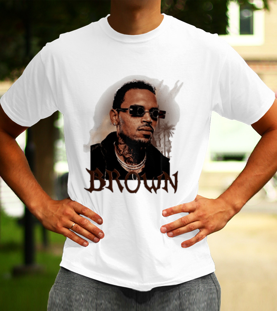 Chris Brown Highline Urban Style Sunglasses And Tattoos T-Shirt
