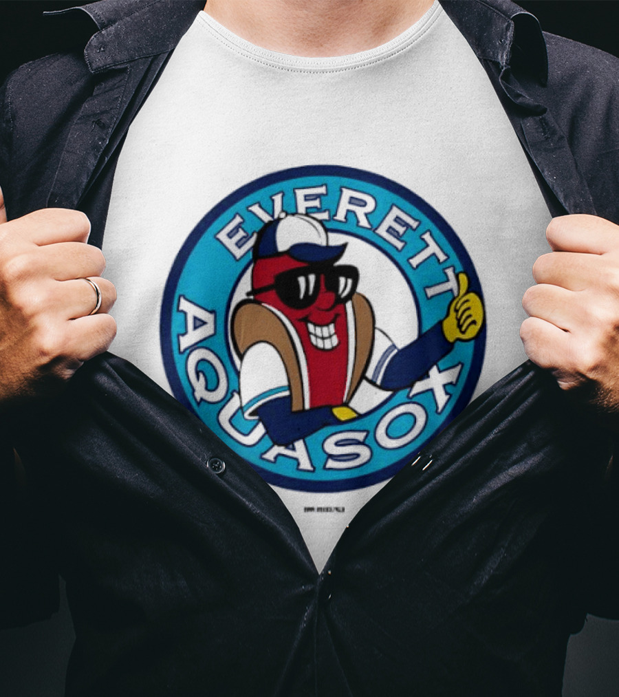 Everett AquaSox Frank Logo Baseball Team Mascot Thumbs Up T-Shirt