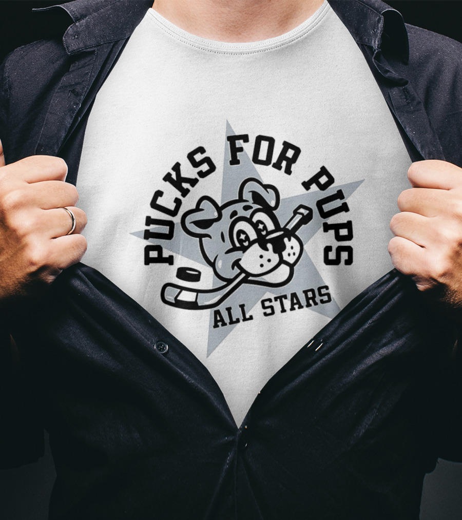 Pucks For Pups All Stars Hockey Dog Mascot Star T-Shirt