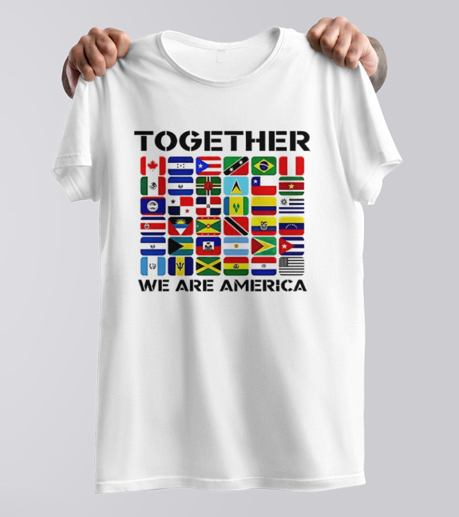 Together We Are America Flags Unity And Diversity T-Shirt
