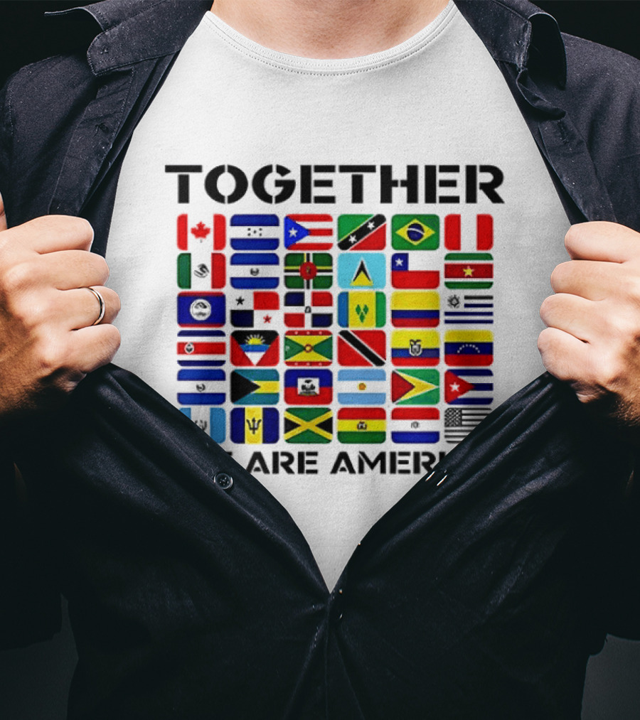 Together We Are America Flags Unity And Diversity T-Shirt