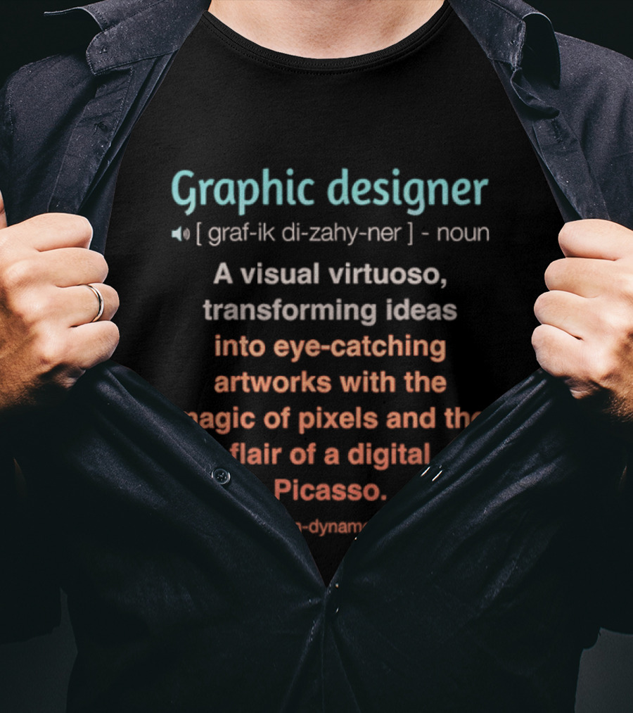 Graphic Designer Magic Of Pixels Flair Digital Picasso T-Shirt