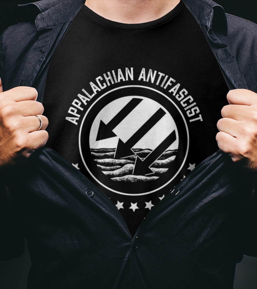 Appalachian Antifascist Symbol With Stars And Arrows T-Shirt