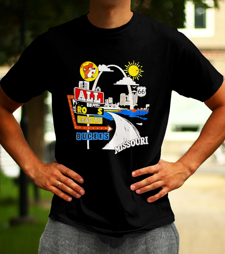 All Roads Lead To Buc Ee's Missouri Route 66 T-Shirt