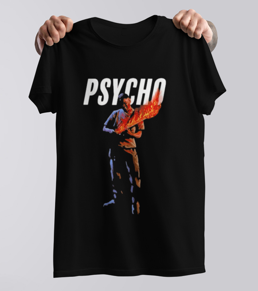 Psycho Fiery Abstract Figure T-Shirt