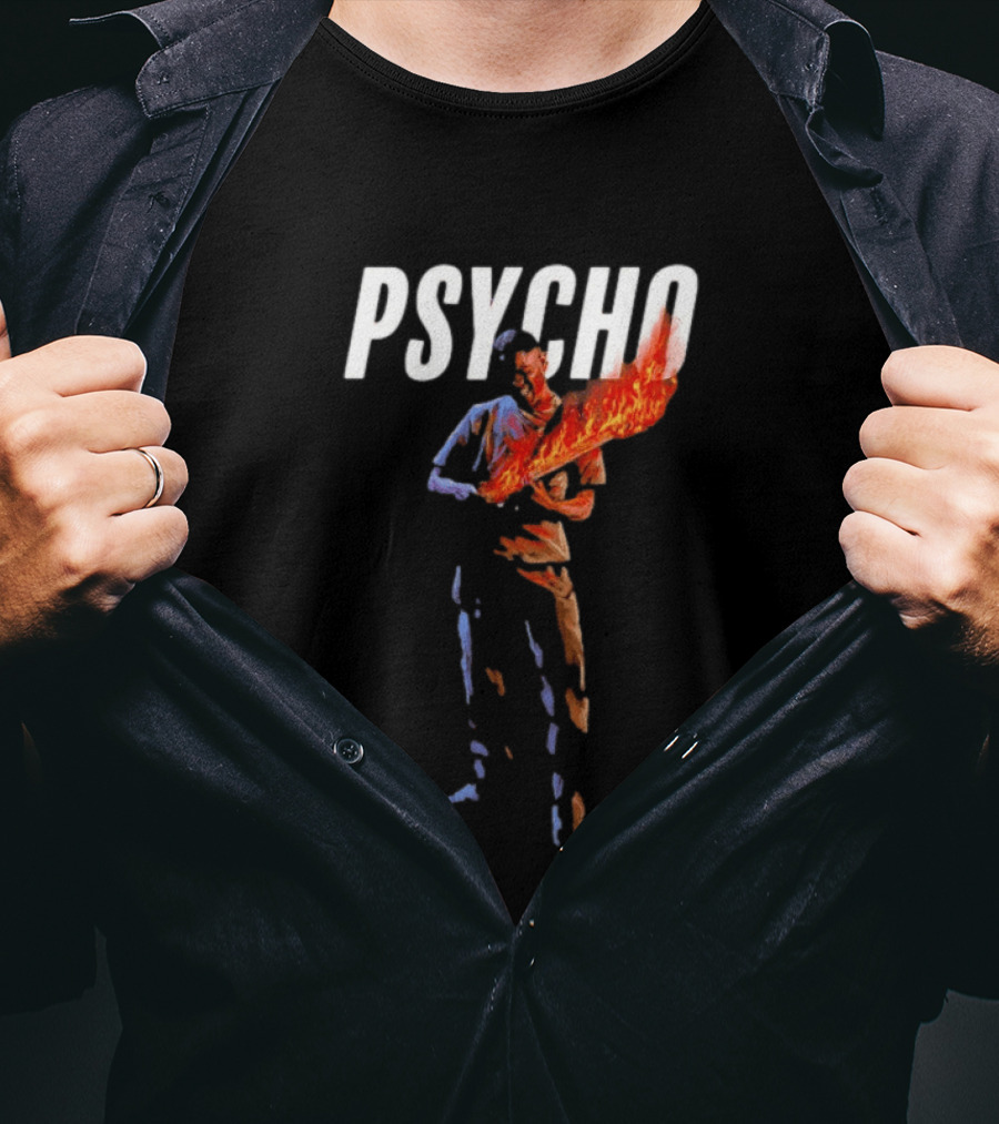 Psycho Fiery Abstract Figure T-Shirt