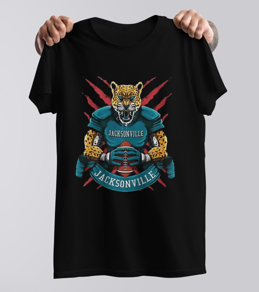 Jacksonville Jaguars Fierce Jaguar Football Defensive Beast T-Shirt