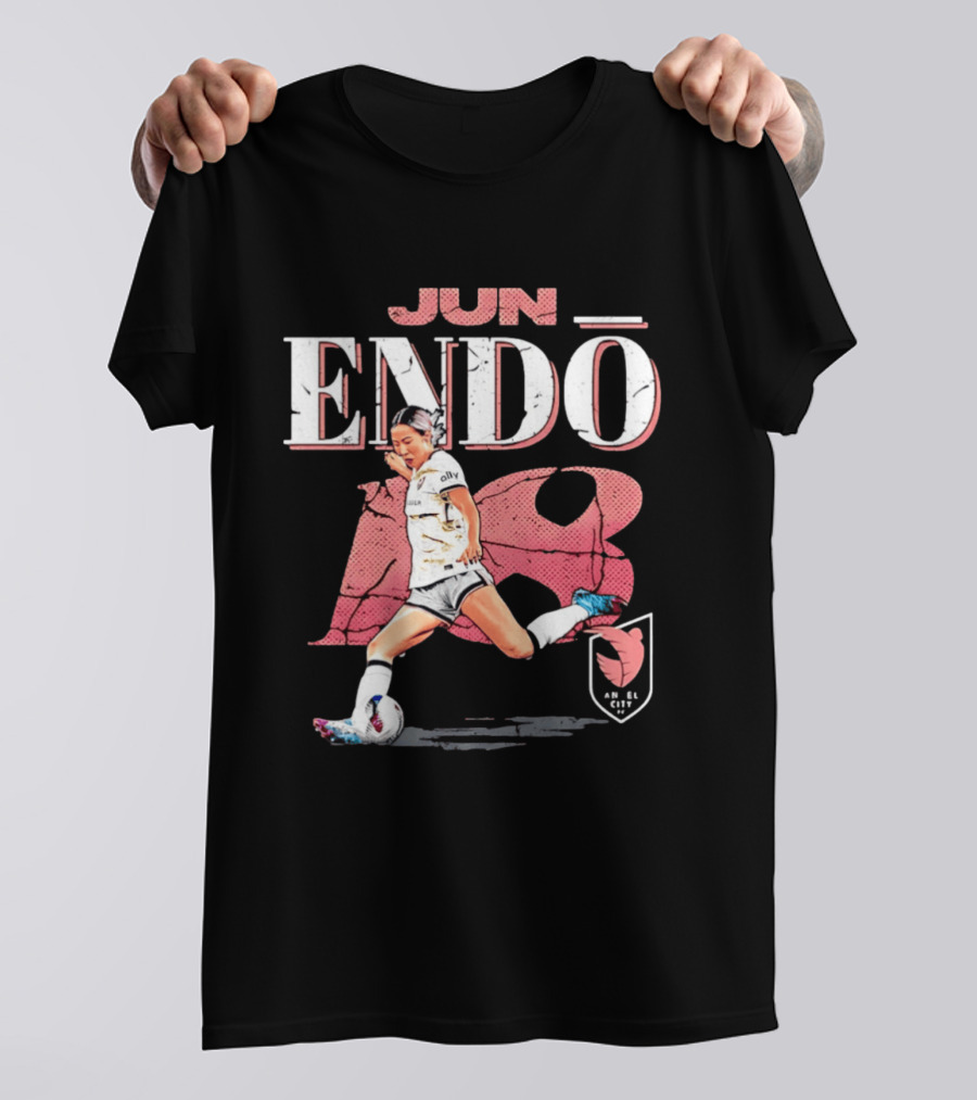 Jun Endo Angel City FC Cracked Number 18 T-Shirt