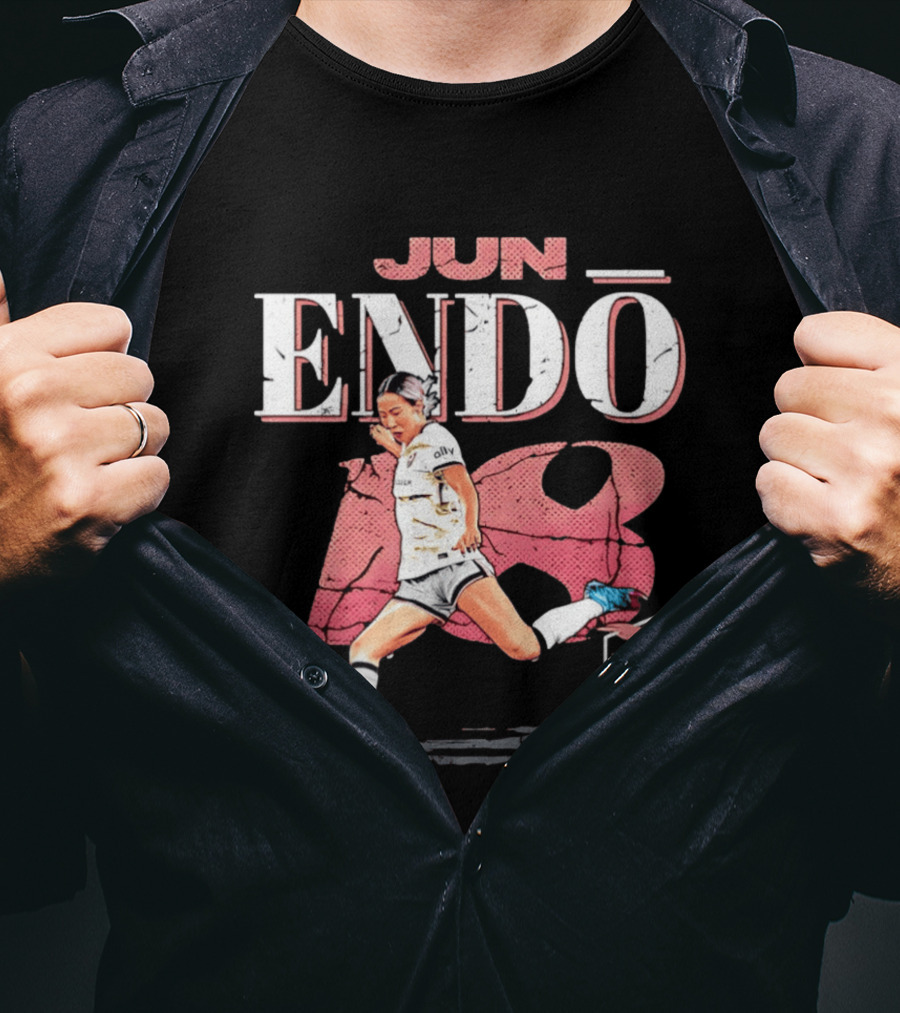 Jun Endo Angel City FC Cracked Number 18 T-Shirt