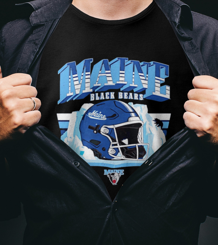 Maine Black Bears Football Helmet NCAA Team Spirit T-Shirt