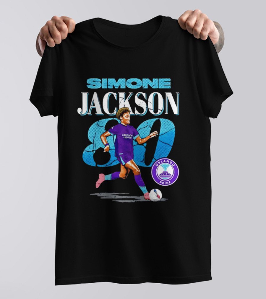 Simone Jackson Orlando Pride 80 Cracked Number Soccer T-Shirt