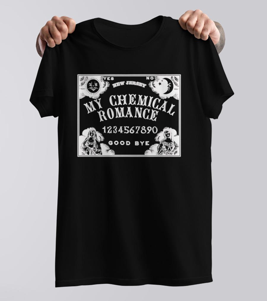 My Chemical Romance Goodbye Spirit Board Design Yes No Moon Sun Numbers T-Shirt