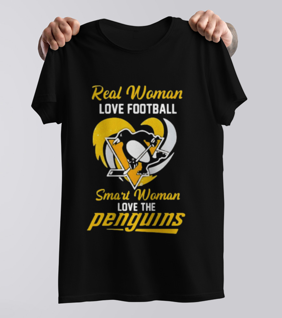 Real Woman Love Football Smart Woman Love The Penguins T-Shirt