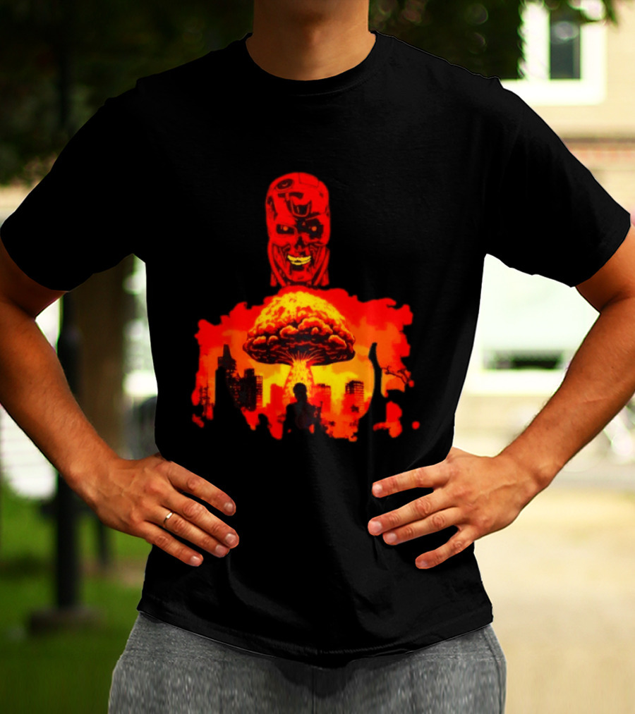 Determined Fate Skull Red Apocalypse Scene T-Shirt