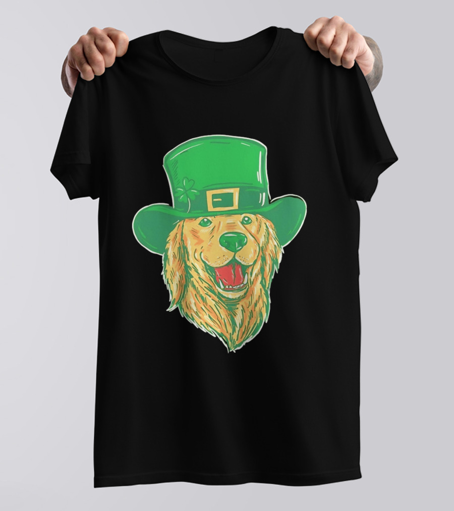 Leprechaun Golden Retriever St. Patrick's Day 2026 Celebration T-Shirt