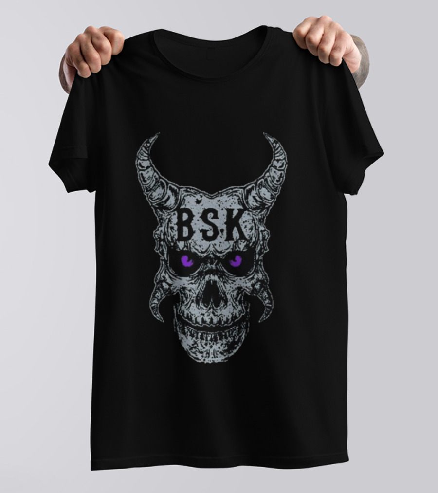 Mark Calaway The Undertaker BSK Skull Horns Purple Eyes T-Shirt