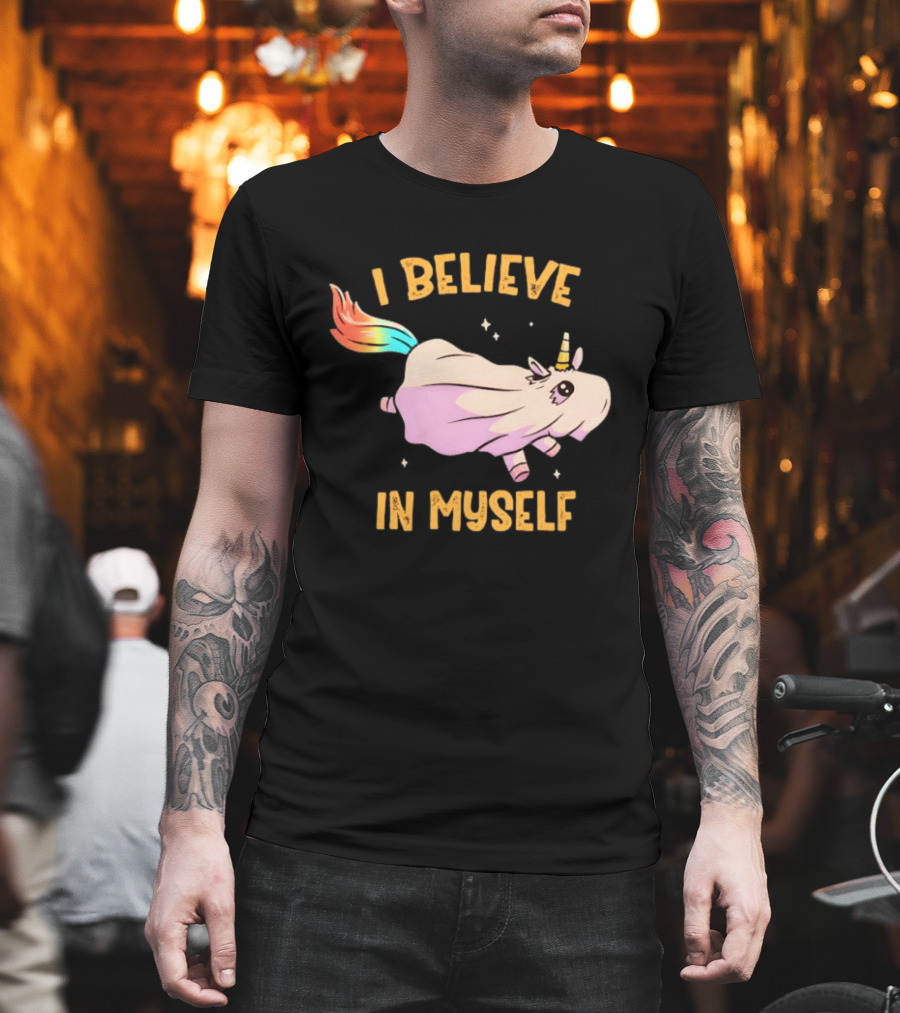 Unicorn I Believe In Myself Floating Rainbow Mane Kawaii T-Shirt