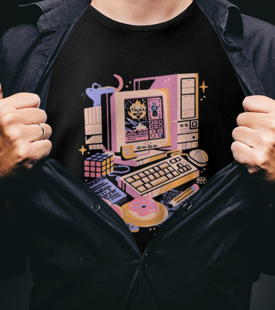 1000 Dead Draculas Computer Mice Retro Gaming Pastel Aesthetic T-Shirt