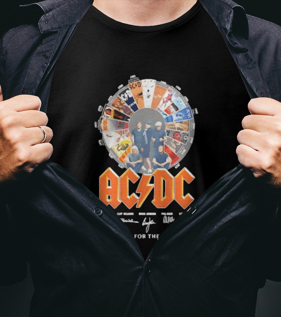 AC DC Band Name Album Collage Thank You For The Memories T-Shirt