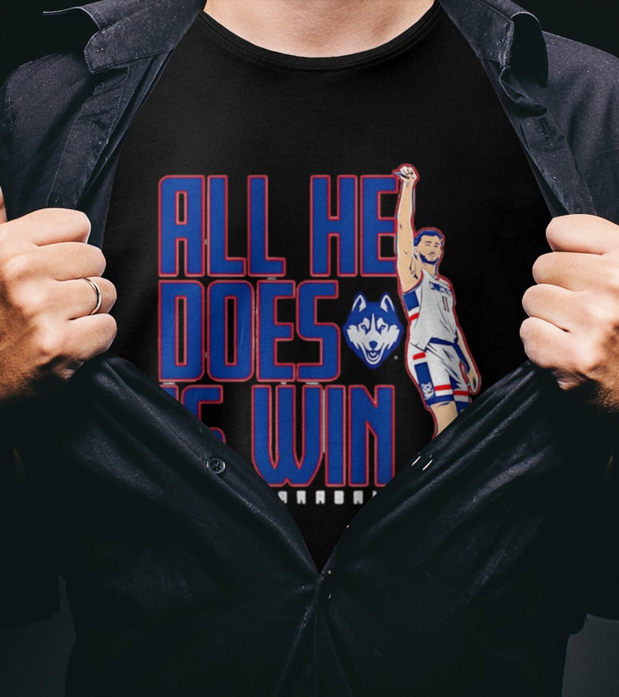 UConn Huskies Alex Karaban All He Does Is Win T-Shirt