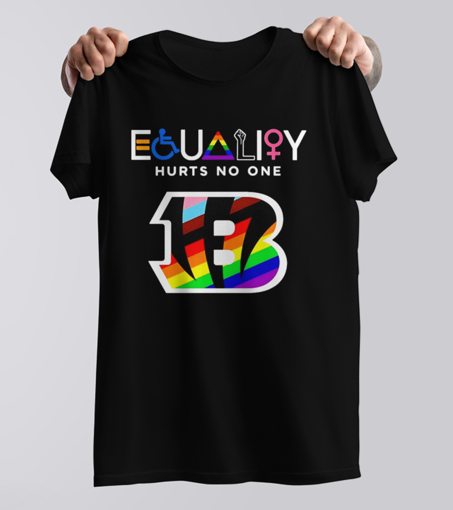 Cincinnati Bengals Equality Symbol Rainbow Hurts No One T-Shirt