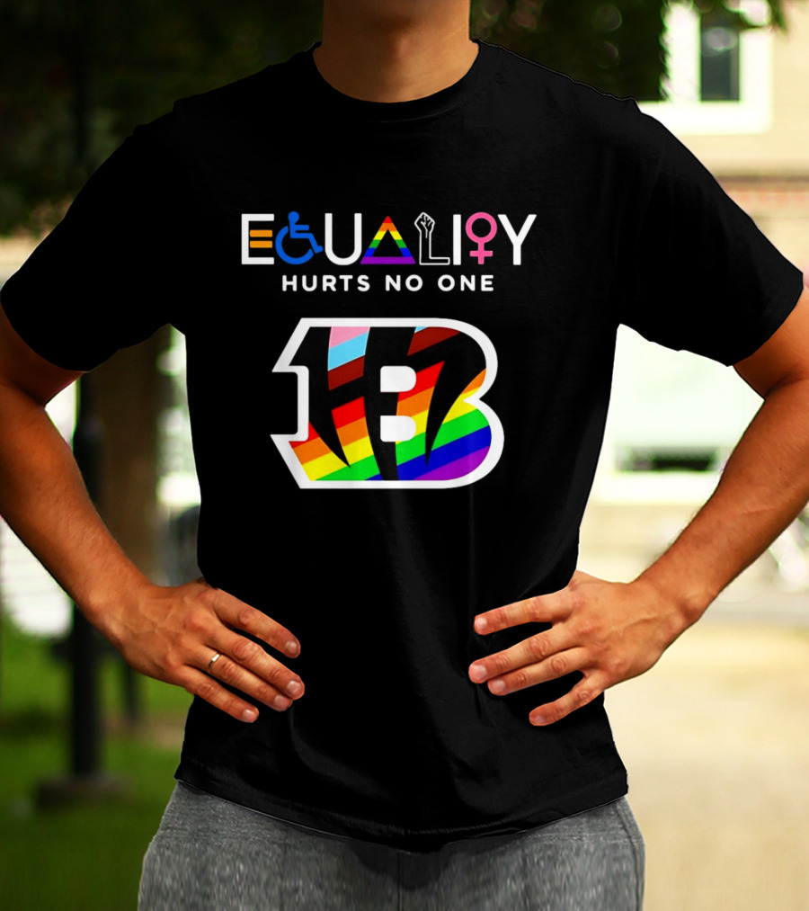 Cincinnati Bengals Equality Symbol Rainbow Hurts No One T-Shirt