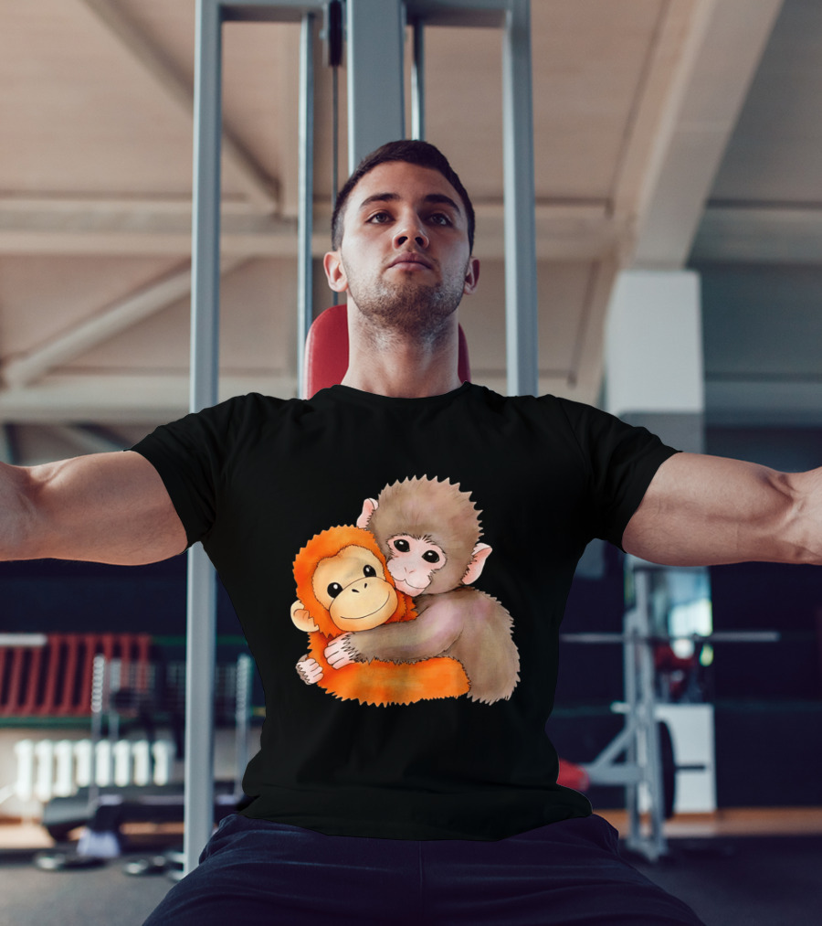 Baby Monkey Named Punch Hugging Meme Cute Animal Friendship T-Shirt