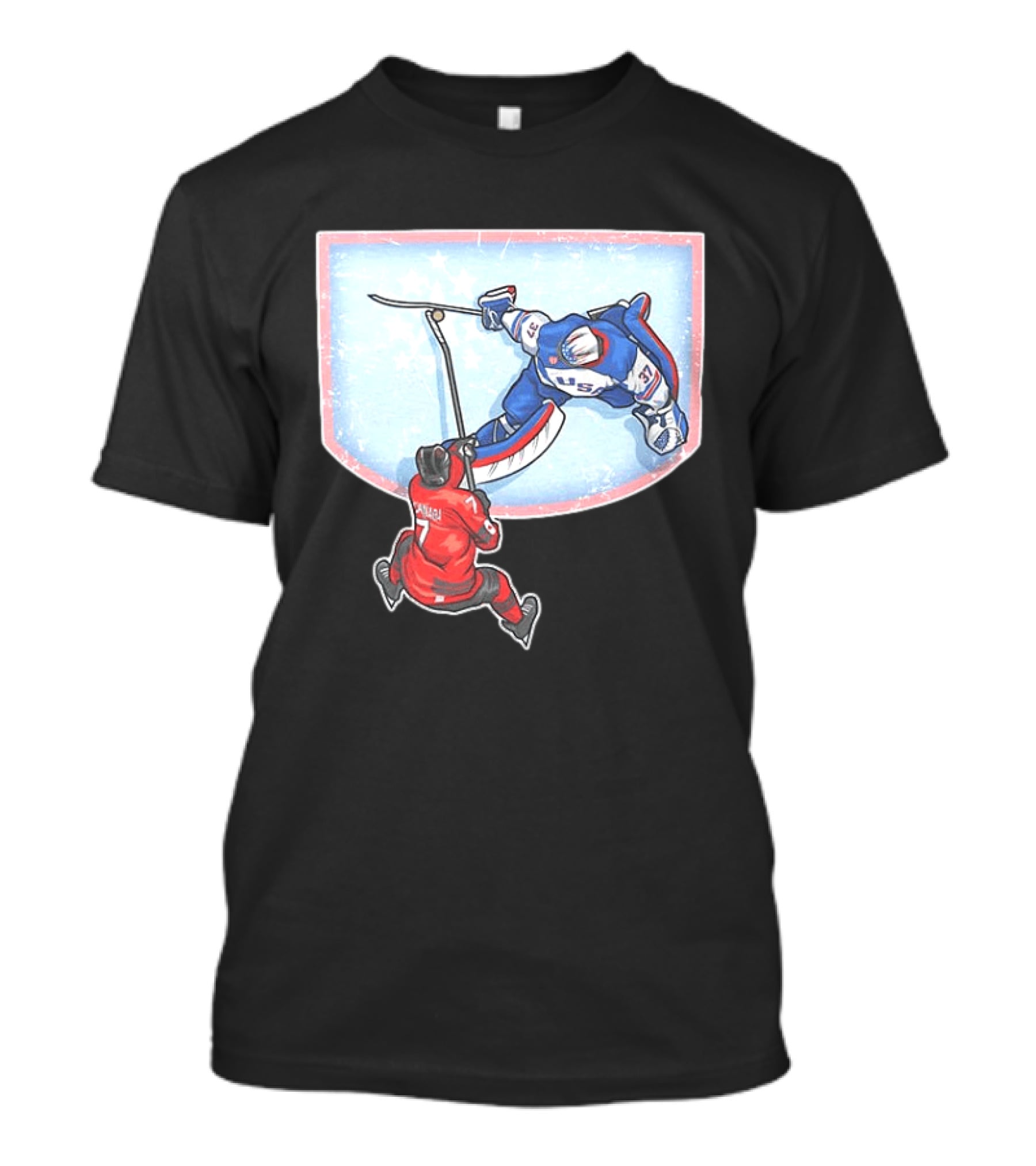 Connor Hellebuyck 2026 Winter Olympics USA Hockey Goalie Save Event T-Shirt