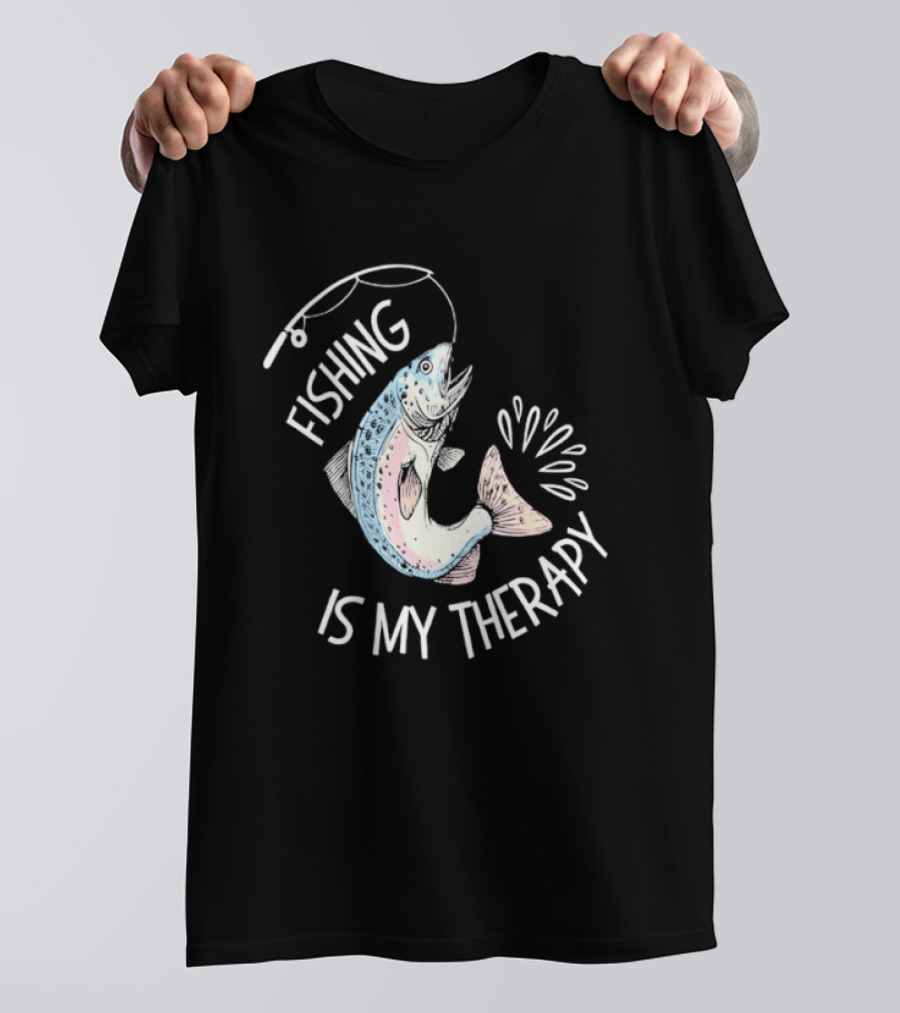 Fishing Is My Therapy Rainbow Trout Splash T-Shirt