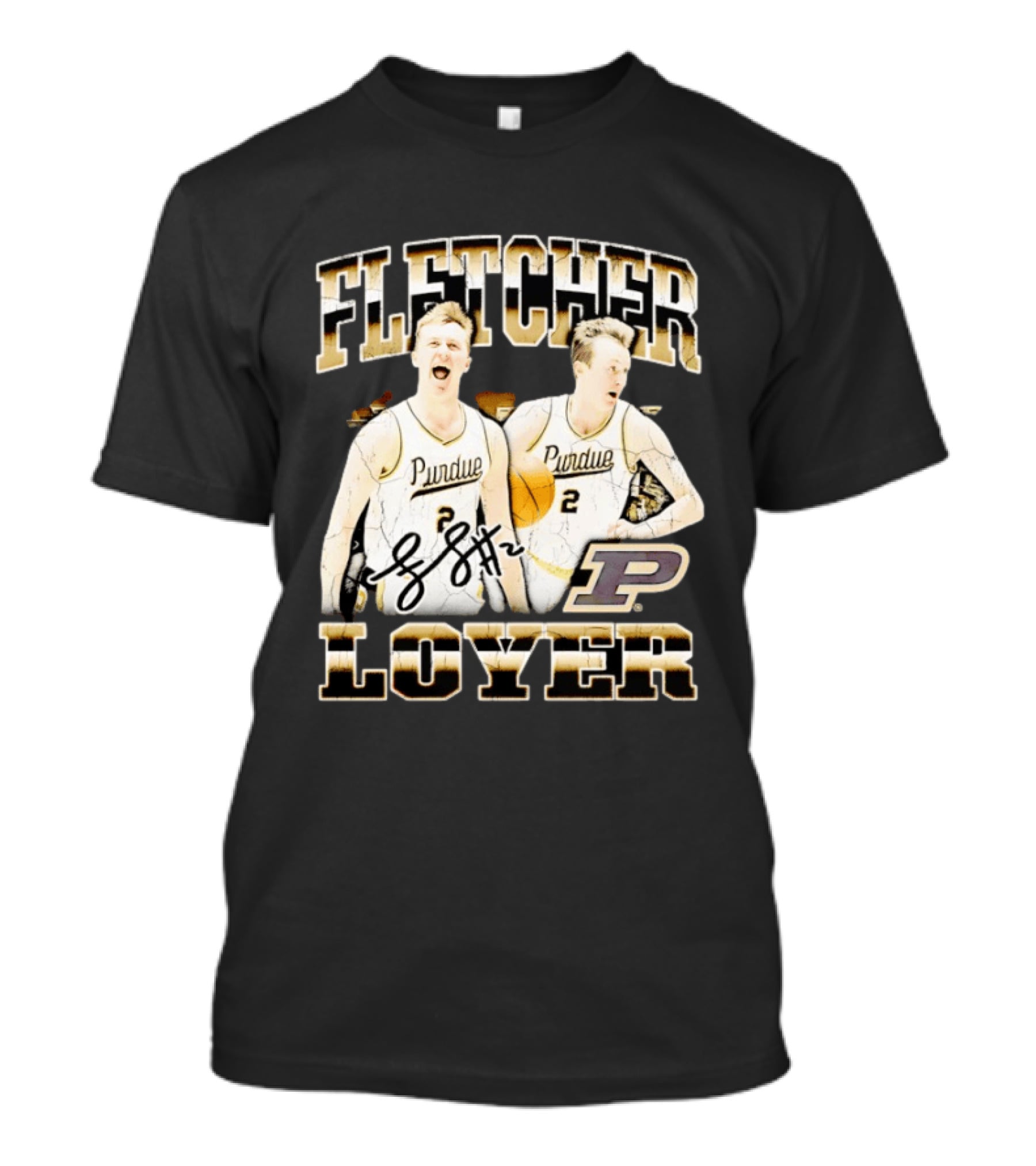 Purdue Boilermakers Fletcher Loyer Basketball Number 2 Signature T-Shirt