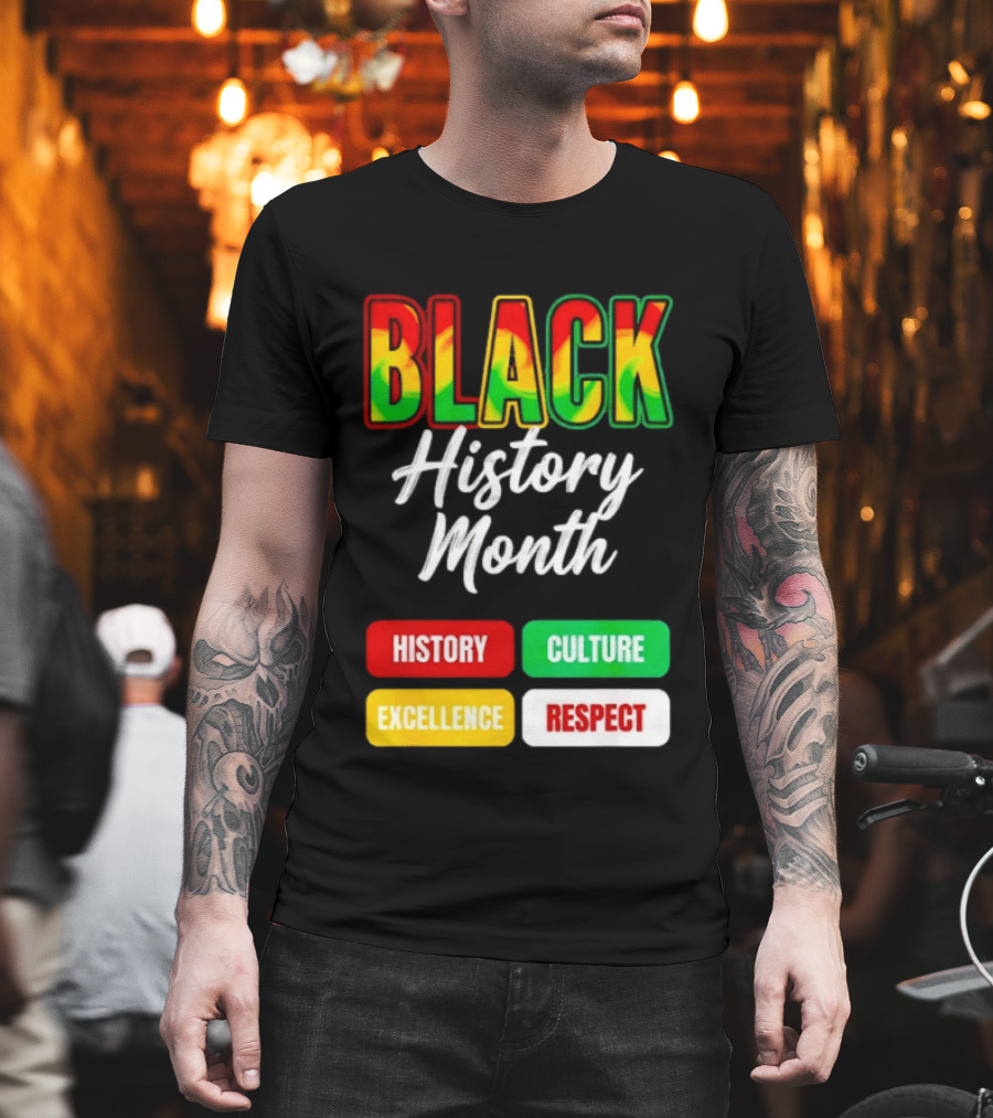 BLACK History Month History Culture Excellence Respect T-Shirt