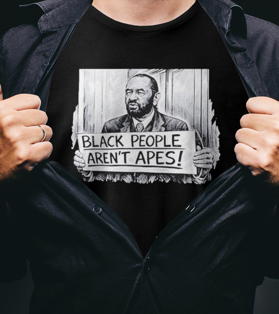 Black People Aren't Apes Black Men And Holding Sign Sketch T-Shirt
