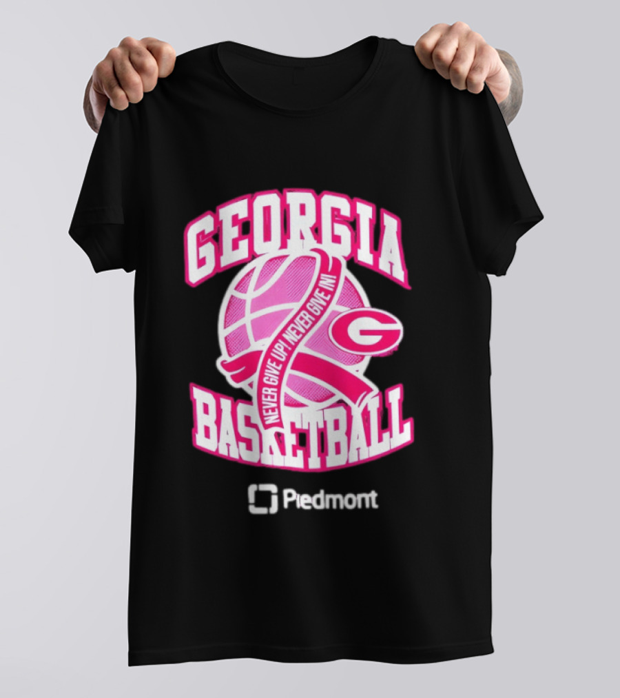 Georgia Bulldogs Never Give Up Never Give In Women's Basketball T-Shirt