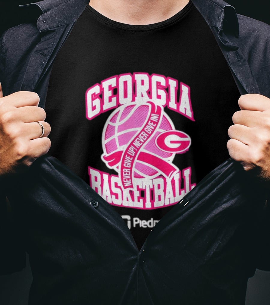 Georgia Bulldogs Never Give Up Never Give In Women's Basketball T-Shirt