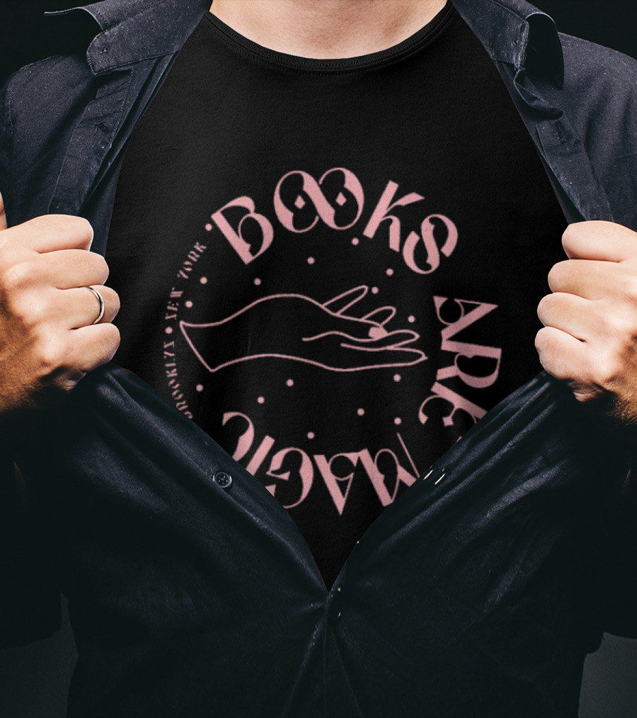 Books Are Magic Brooklyn New York Hand T-Shirt