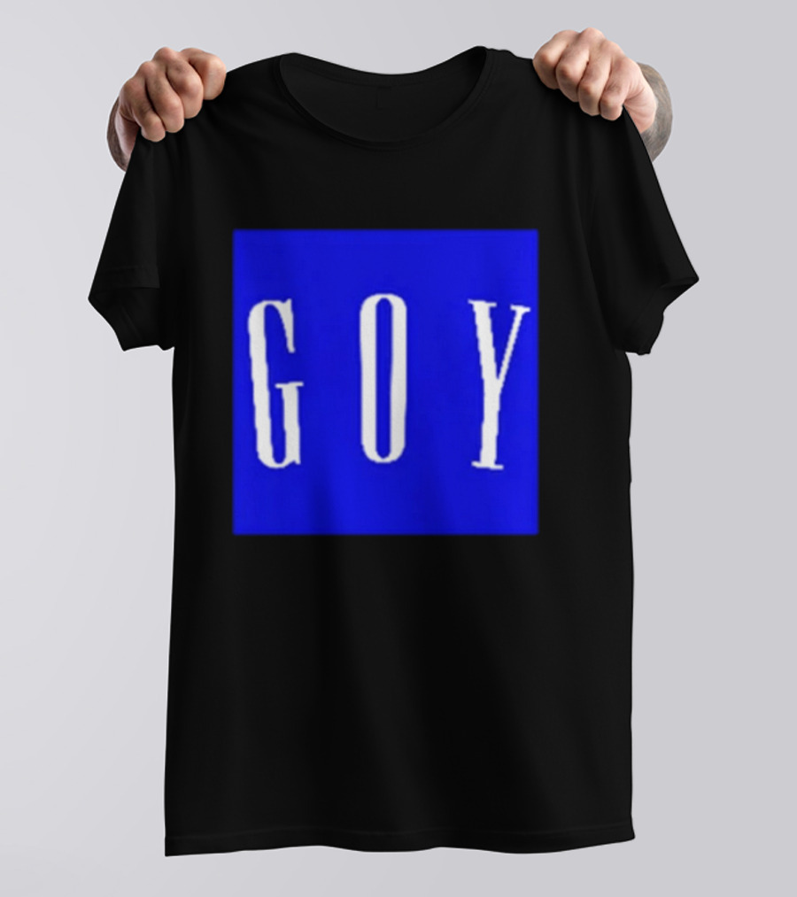GOY Blue Bold Text Minimalist T-Shirt