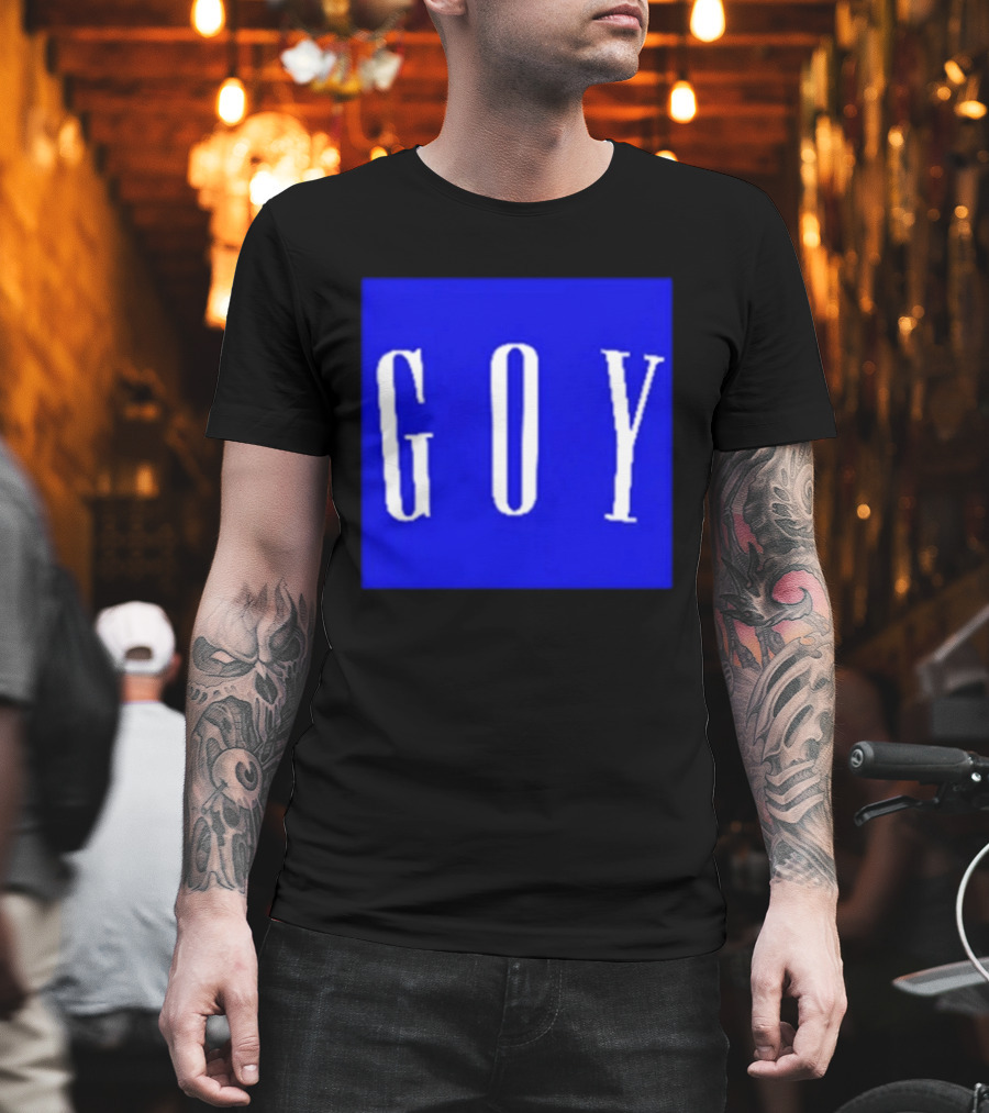 GOY Blue Bold Text Minimalist T-Shirt