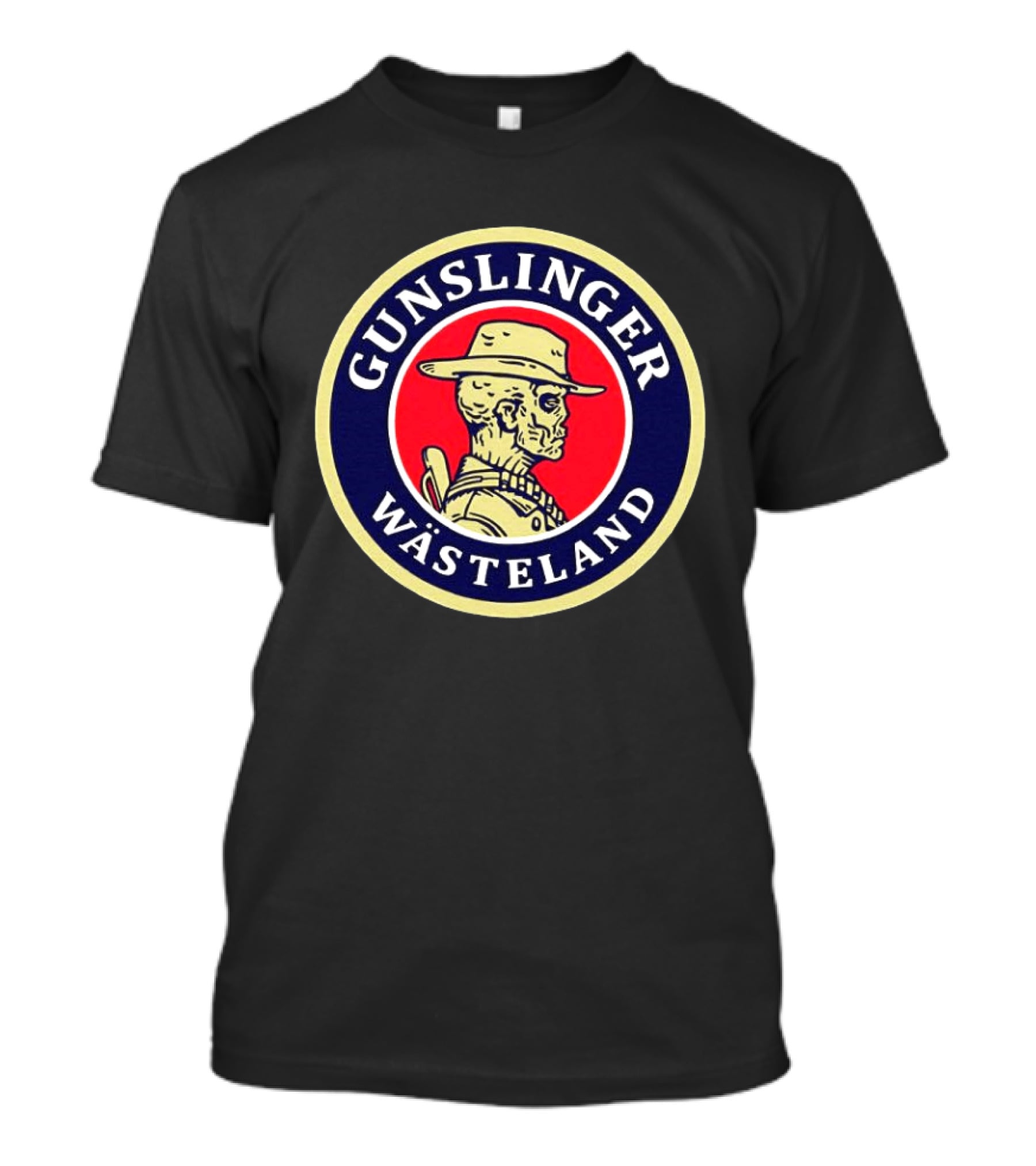 Gunslinger Wasteland Vintage Cowboy Skull T-Shirt