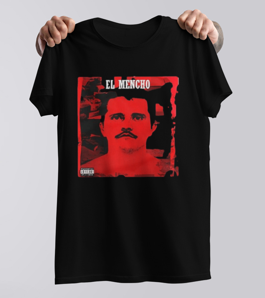 El Mencho CJNG Red Portrait Explicit Content T-Shirt