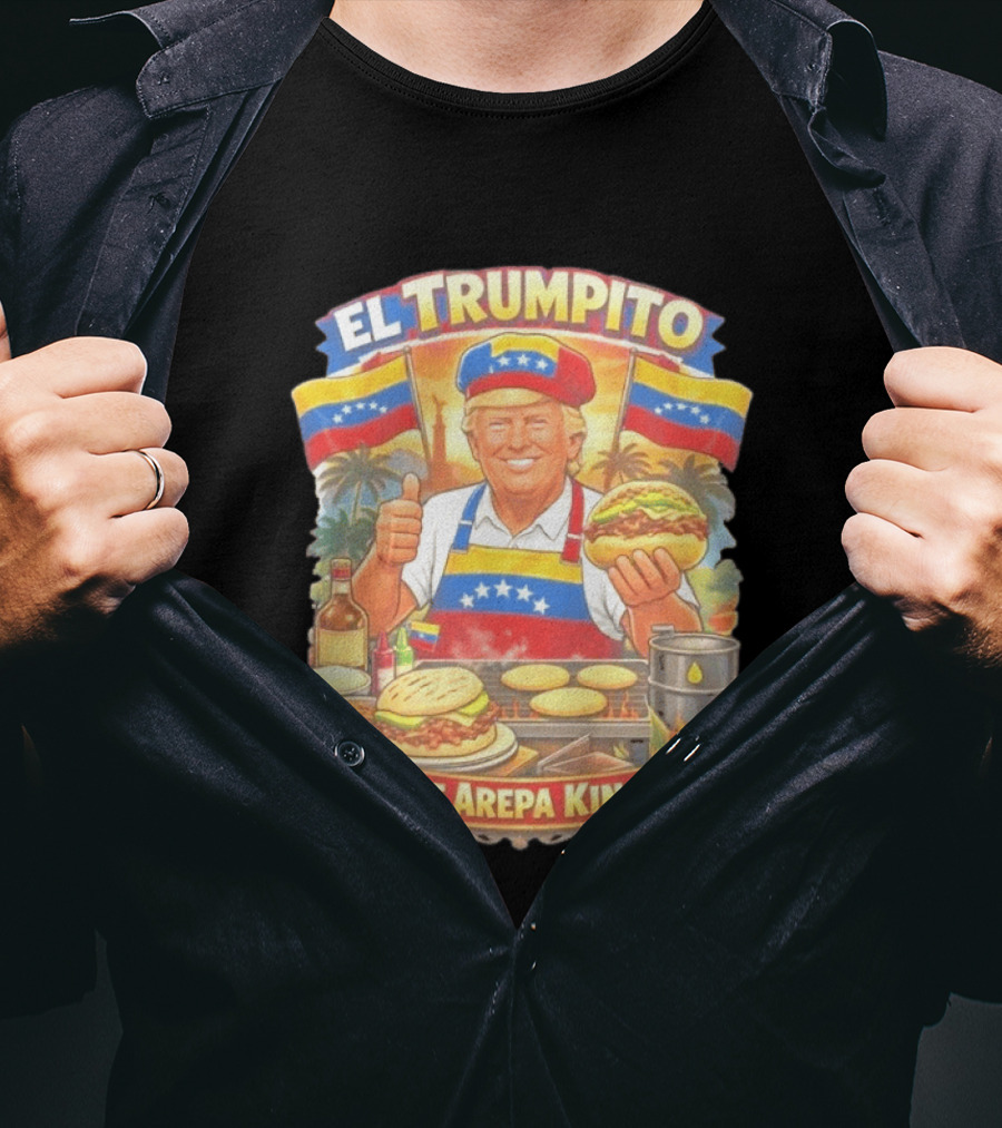 El Trumpito The Arepa King Venezuela Flag BBQ Cooking Image T-Shirt