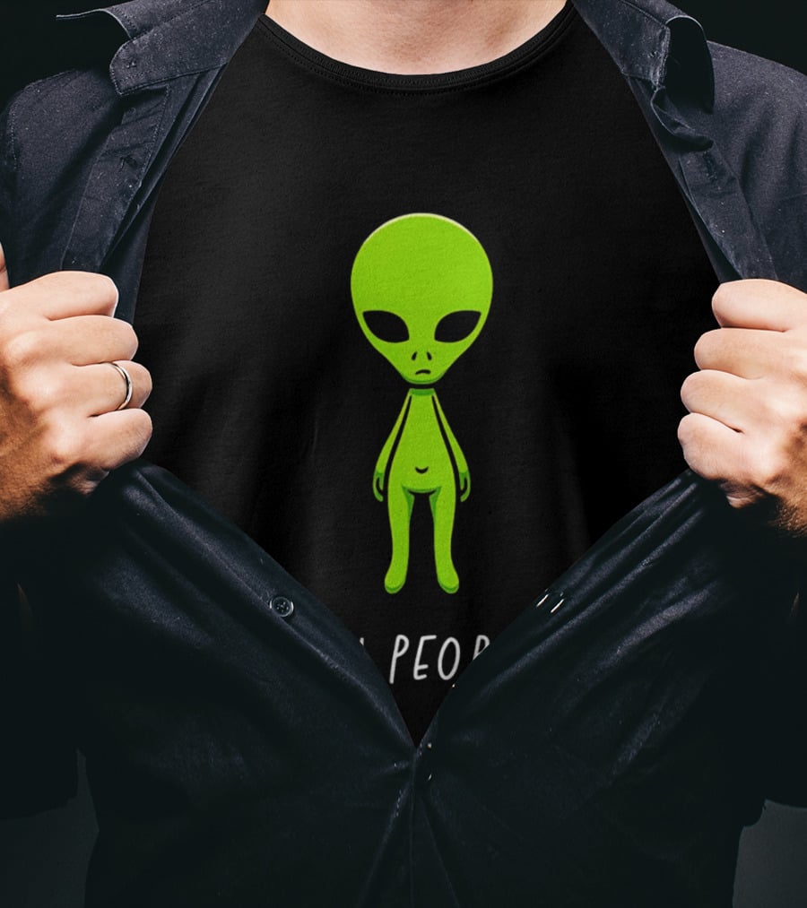 Ew People Green Alien Saucer Eyed T-Shirt