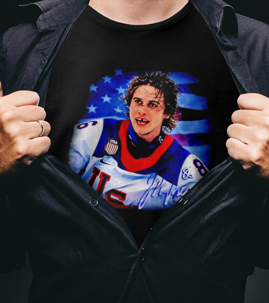 Jack Hughes US Flag Team USA Winter Olympics 2026 T-Shirt