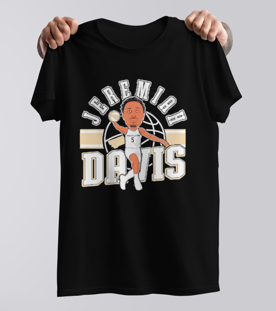 Jeremiah Davis Basketball Caricature Montana State Bobcats '26 T-Shirt