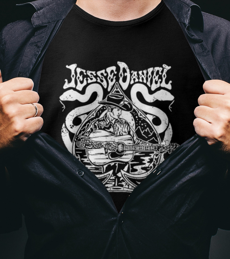 Jesse Daniel Country Music Cowboy Guitar Snake T-Shirt